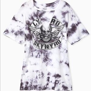 torrid lynard skynard tie dye choker cutout t shirt